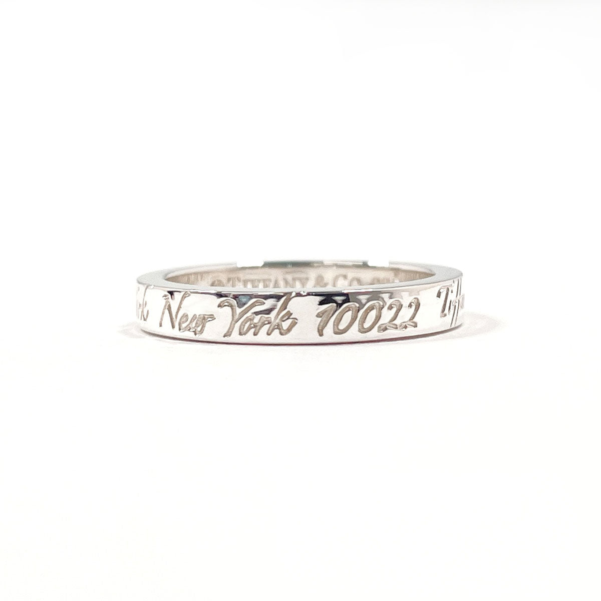 TIFFANY&Co. Ring Notes Narrow New York Silver925 #US 4 1/4 Silver