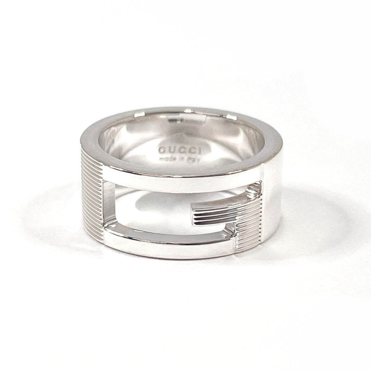 00s GUCCI Branded Ring archive y2k 22号 GUCCI Sterling Silver Trademark Heart Ring YBC2238670010
