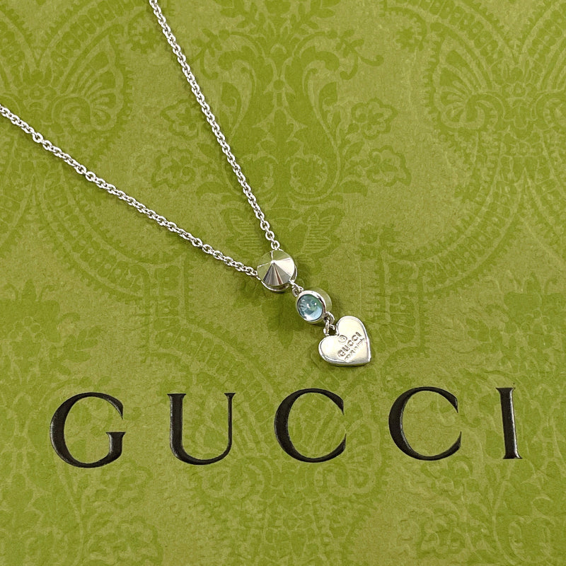 GUCCI Necklace heart Silver925/Blue Topaz Silver Women Used