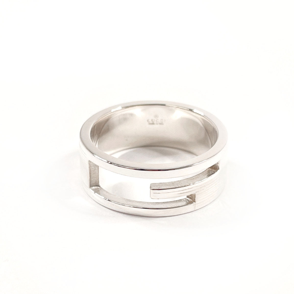 GUCCI Ring Branded Cutout G Silver925 #US 7 3/4 Silver mens