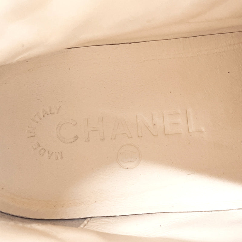 CHANEL sneakers G30617 COCO Mark canvas/Suede Ivory Ivory Women Used