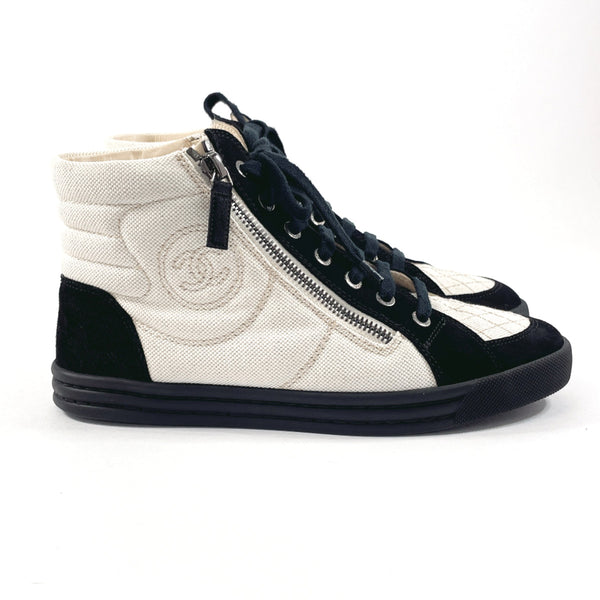 CHANEL sneakers G30617 COCO Mark canvas/Suede Ivory Ivory Women Used