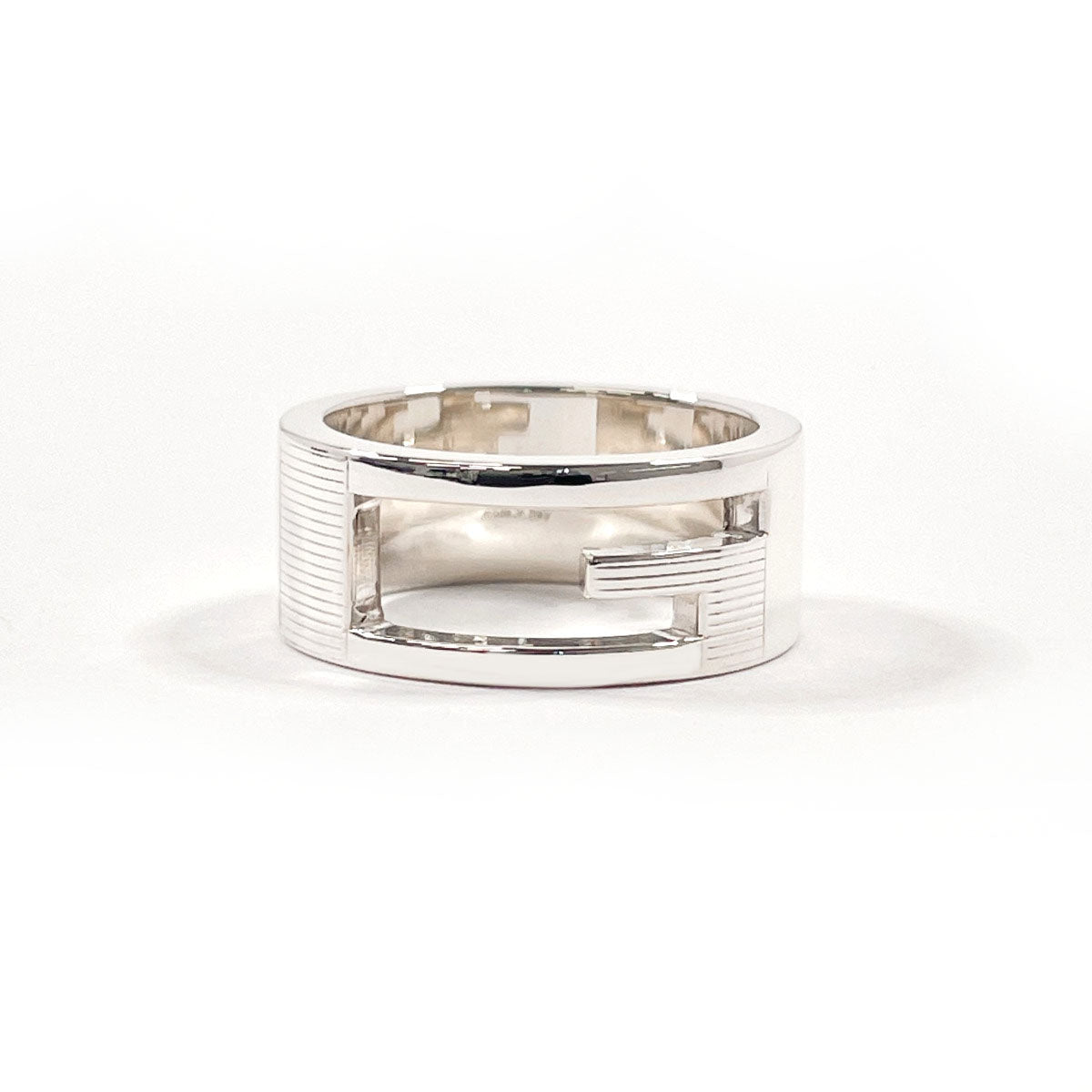GUCCI silverring 20号 gucci_sterling_silver_interloc