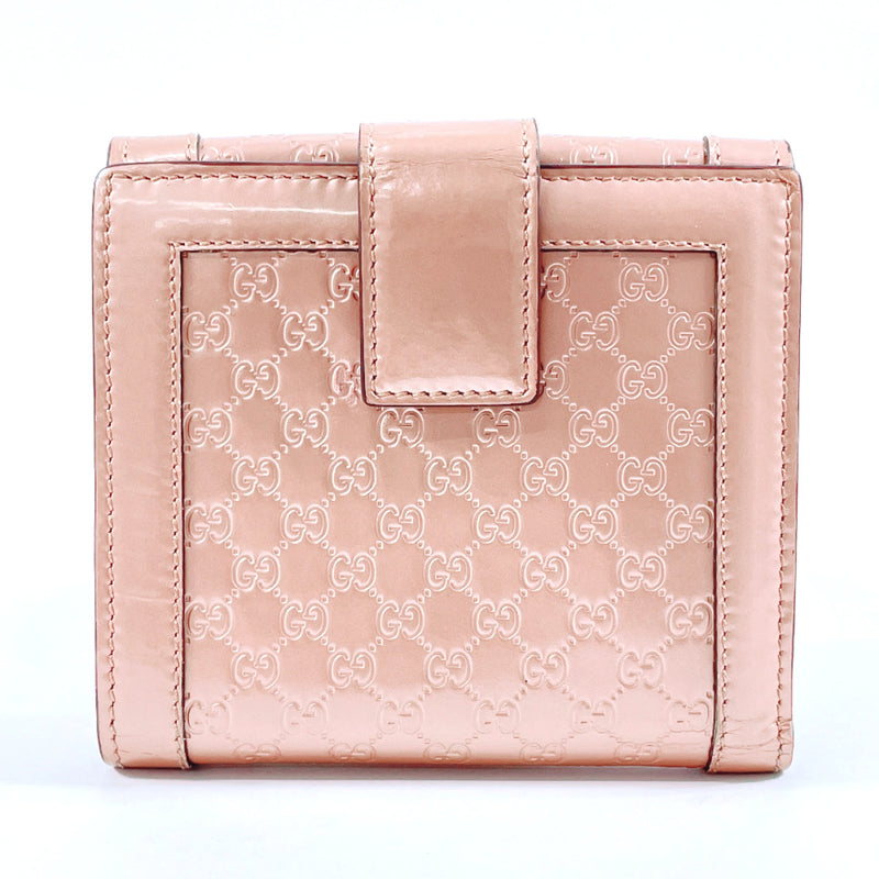 GUCCI wallet 282412 Double Sided Micro Guccisima Patent leather pink Women Used