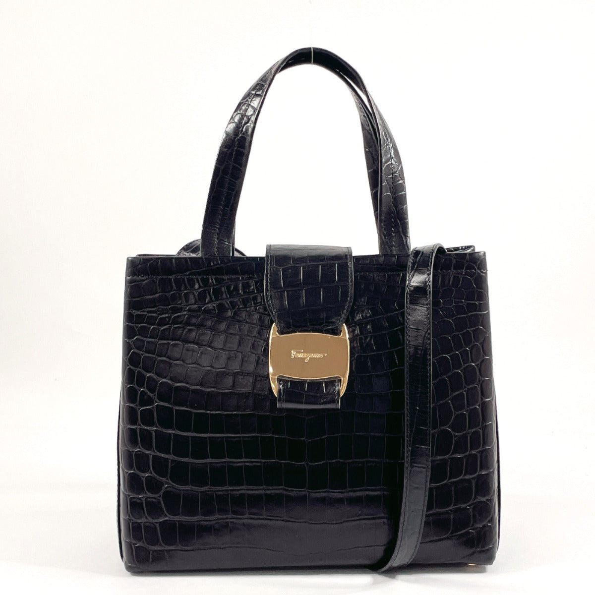 Salvatore Ferragamo Handbag AQ-21 Vala 2Way leather Black Women Used –  JP-BRANDS.com