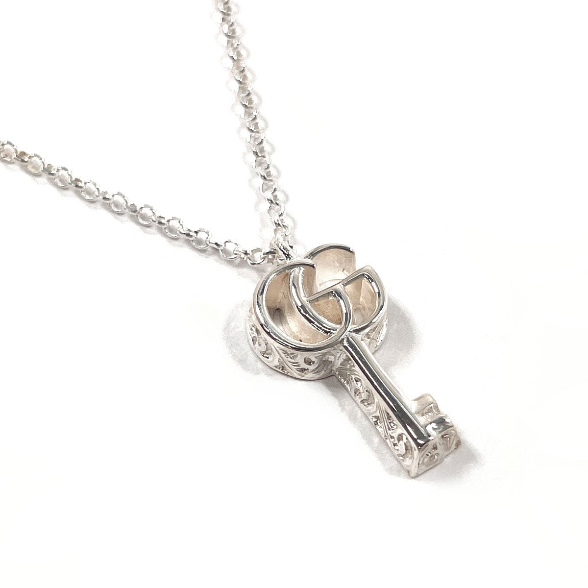 GUCCI Necklace Double G Key Pendant Silver925 Silver Women Second