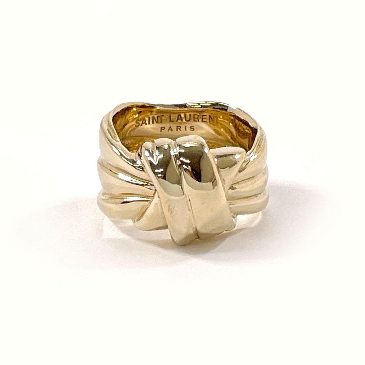 SAINT LAURENT PARIS Ring metal #US 6 3/4 gold unisex Second hand