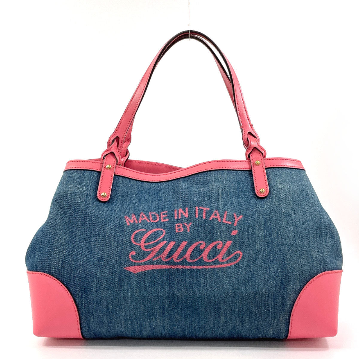 GUCCI Tote Bag 348715 Craft denim/leather blue blue Women Second