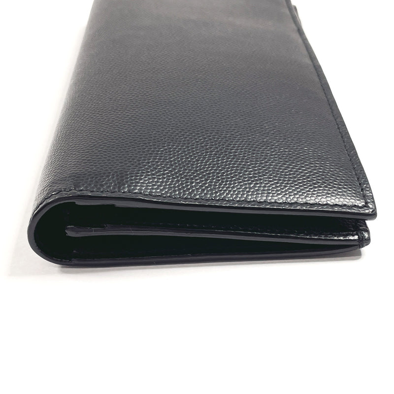 SAINT LAURENT PARIS purse 396308 Continental wallet leather Black mens Used