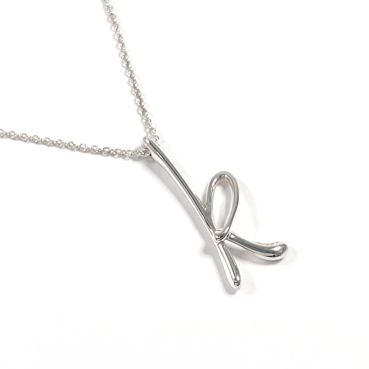 c395 ティファニー　アルファベット「k」イニシャル「K」ネックレス　925 TIFFANY&Co. Necklace Letter K Initial Elsa Peretti Silver925