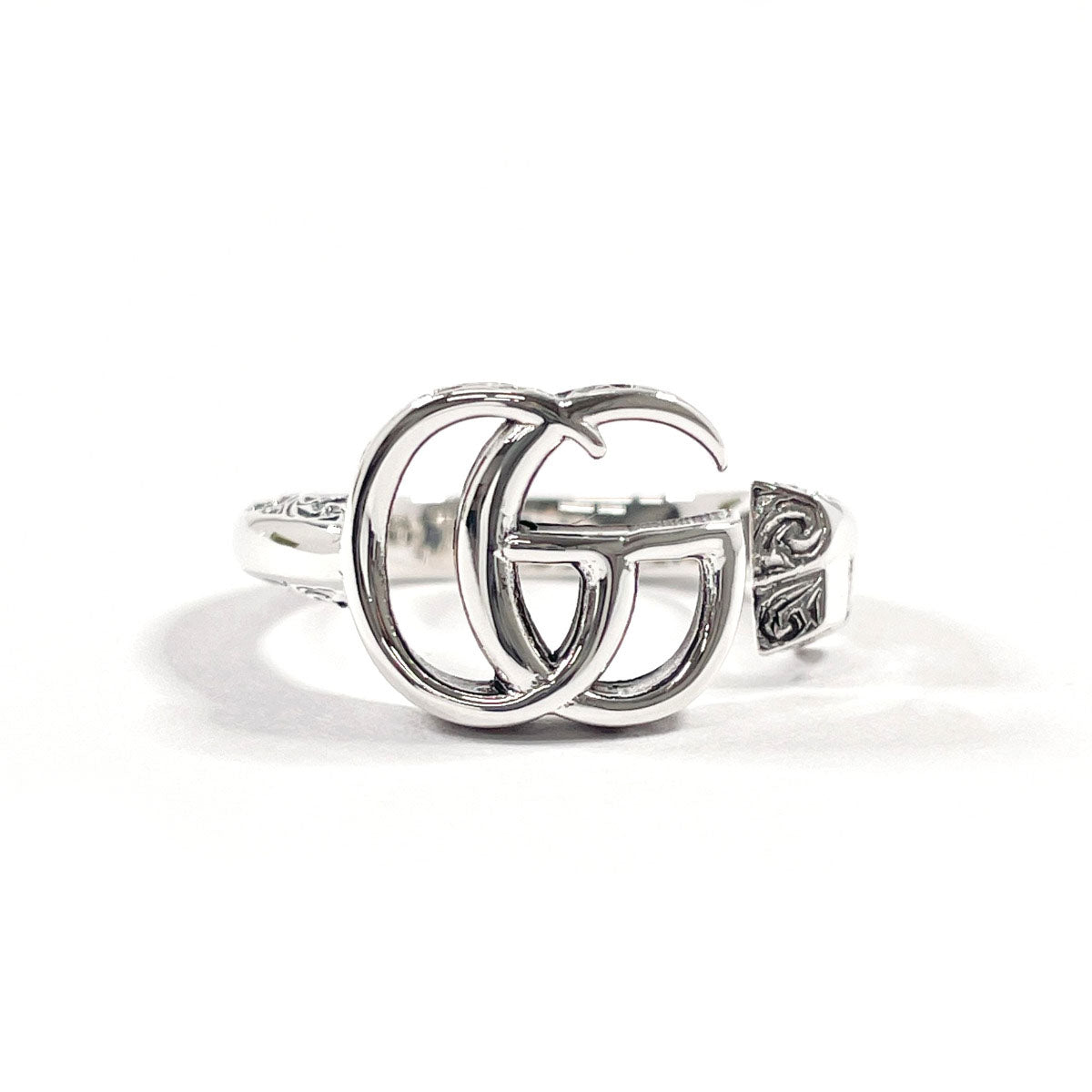アクセサリー Gucci silver signature ring Estate Authentic Signed GUCCI Band Sterling Silver Size 8.5