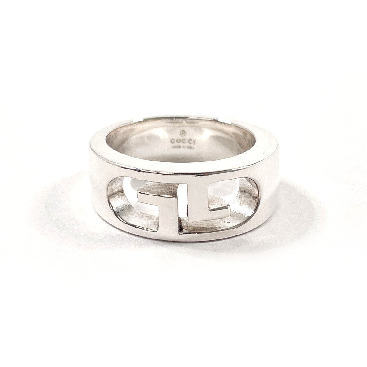 GUCCI Ring Double G logo Silver925 #US 6 Silver unisex