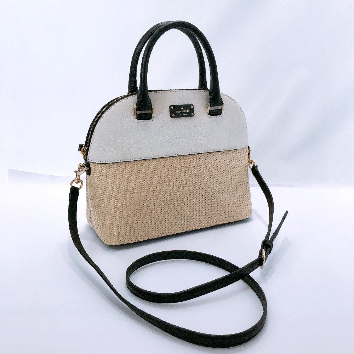 Kate Spade Handbag WKRU5476 Grove street 2way leather/straw