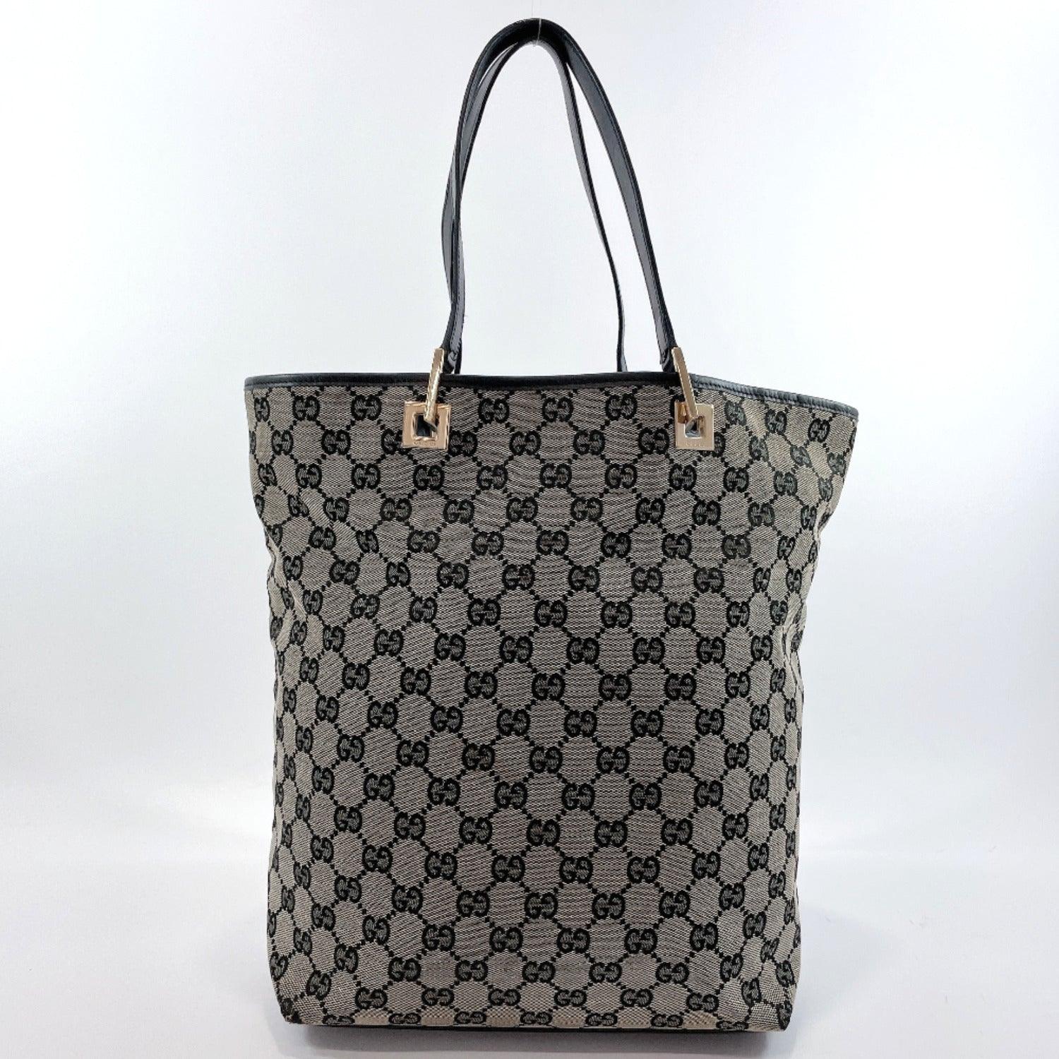 GUCCI Tote Bag 002.1098 GG canvas/leather Black Women Used