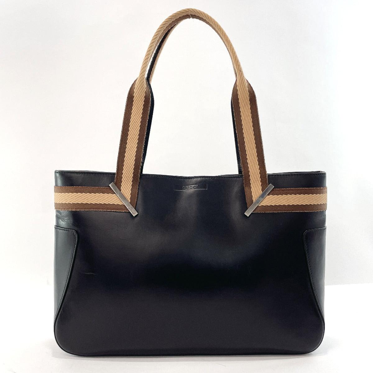 GUCCI Tote Bag 002.1135 Sherry line leather/canvas Black Women