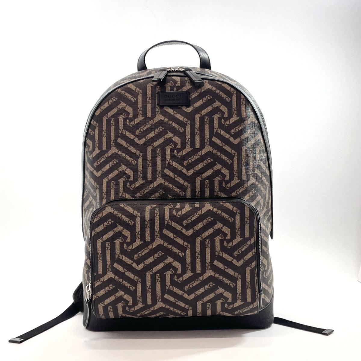 GUCCI Backpack Daypack 406370 Carre Id PVC/leather Brown mens Used –