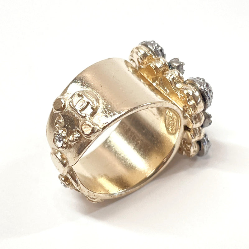 CHANEL Ring vintage ring metal/Rhinestone #13(JP Size) gold 06P Women Used