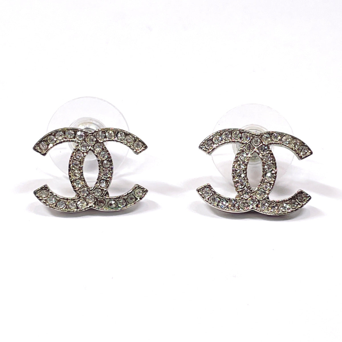 CHANEL earring COCO Mark Rhinestone metal Silver A14 V Women – JP-BRANDS.com