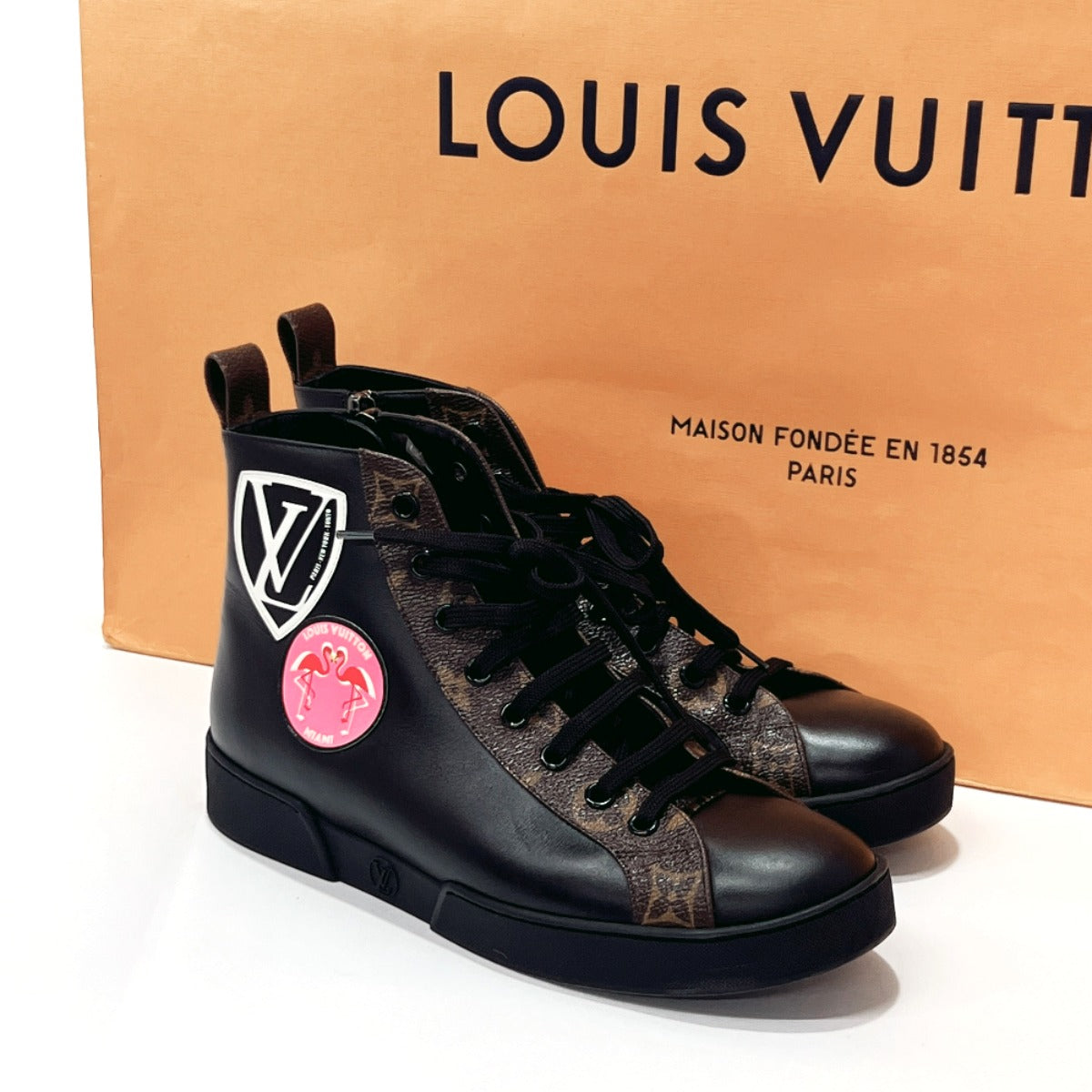 Louis Vuitton Graffiti High-Top Sneakers - Black Sneakers, Shoes - LOU63456