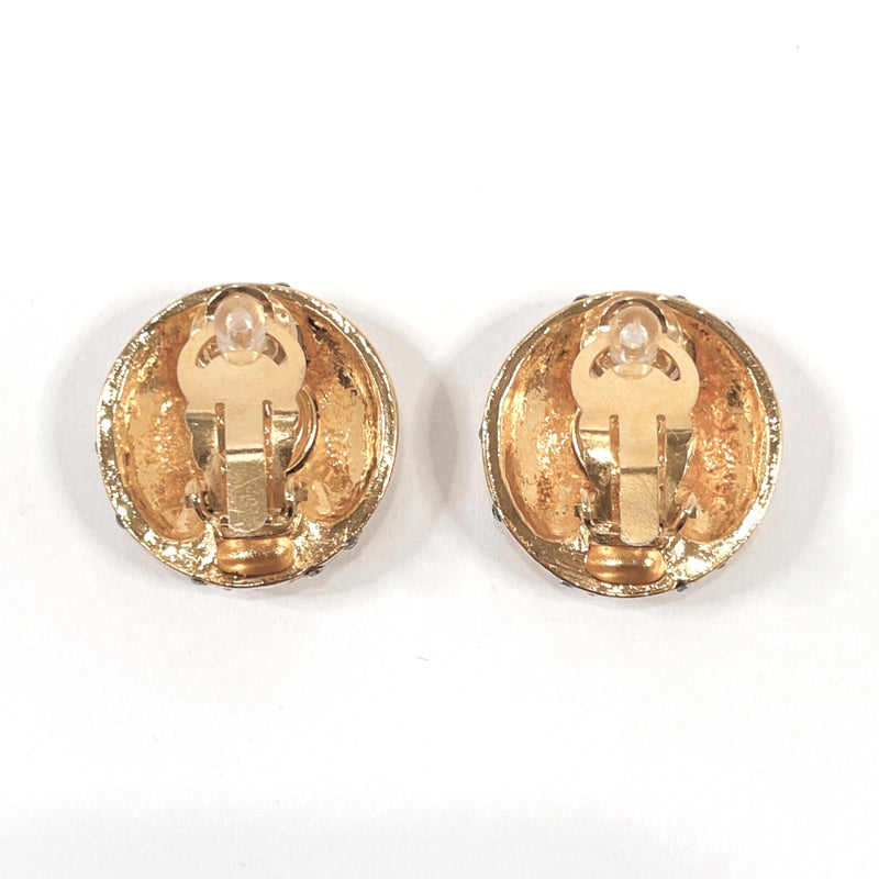 CHANEL Earring logo metal/Rhinestone gold Women Used