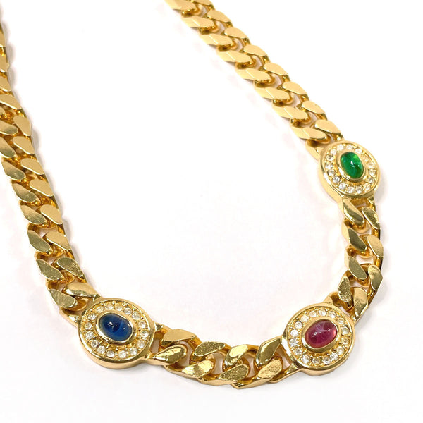 Christian Dior Necklace metal/Rhinestone gold Women Used