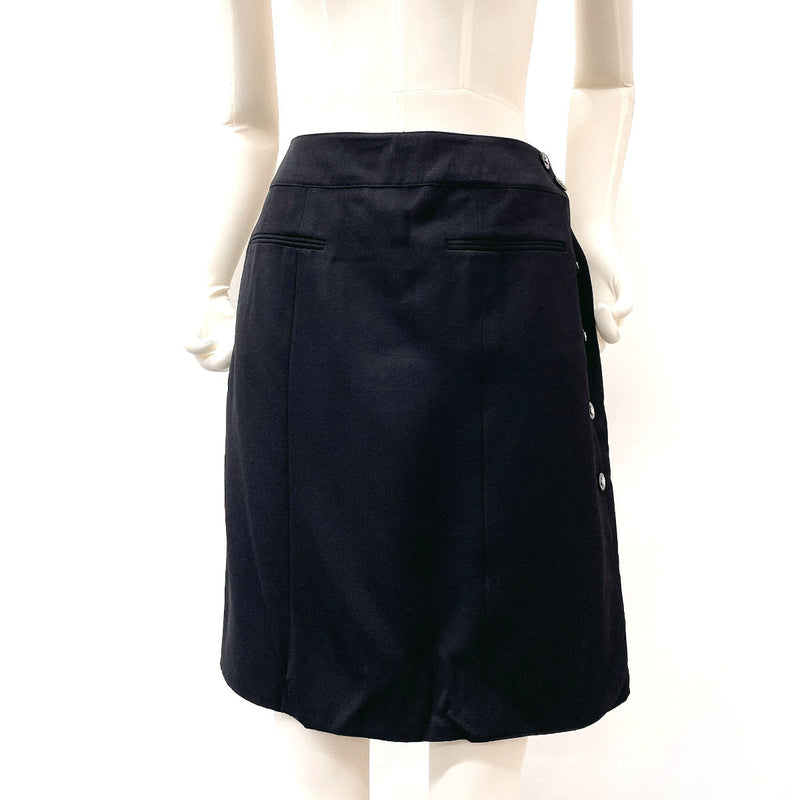 CHANEL skirt P06492V04022 COCO Mark button vintage wool Black Women Used