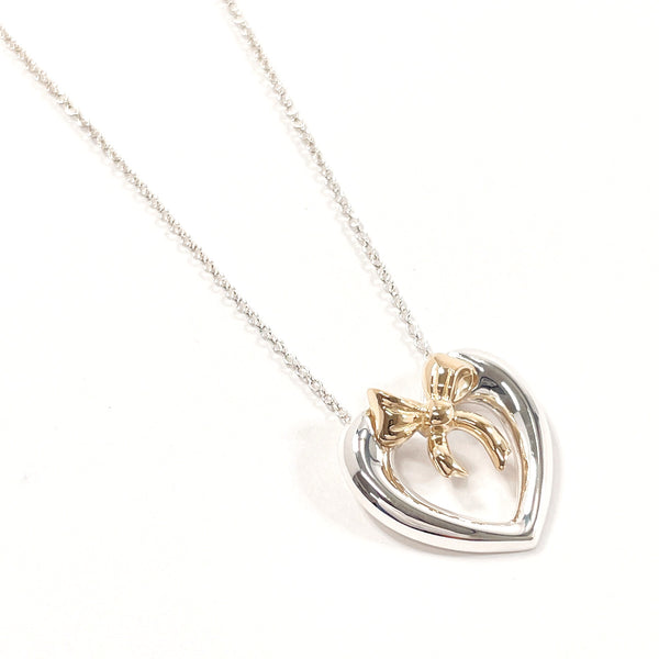 TIFFANY&Co. Necklace Heart ribbon Silver925/K18 yellow gold Silver Silver Women Used
