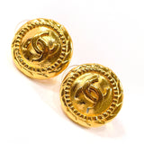 CHANEL Earring COCO Mark vintage metal gold Women Used