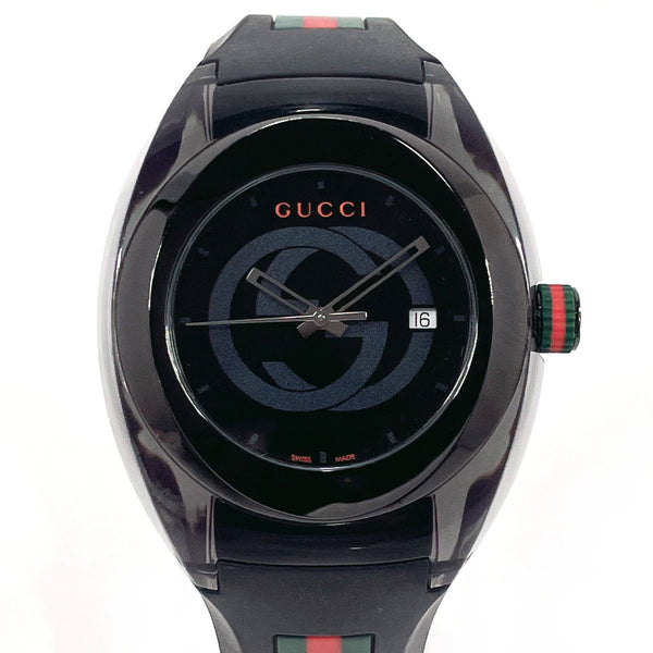GUCCI Watches 137.1 sink Stainless Steel/rubber Black mens Used