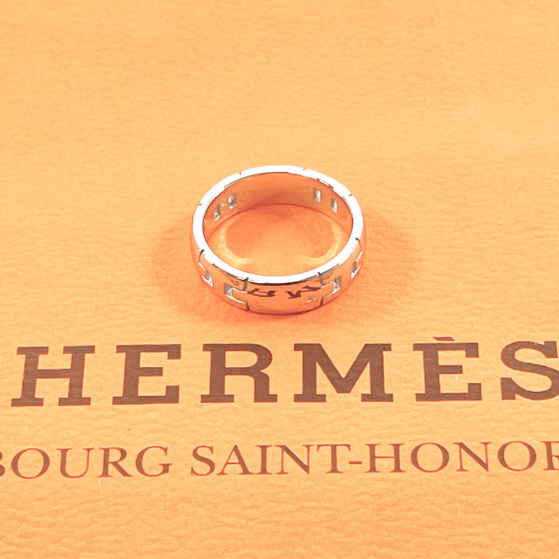HERMES Ring Hercules K18 white gold #12(JP Size) Silver Women Used