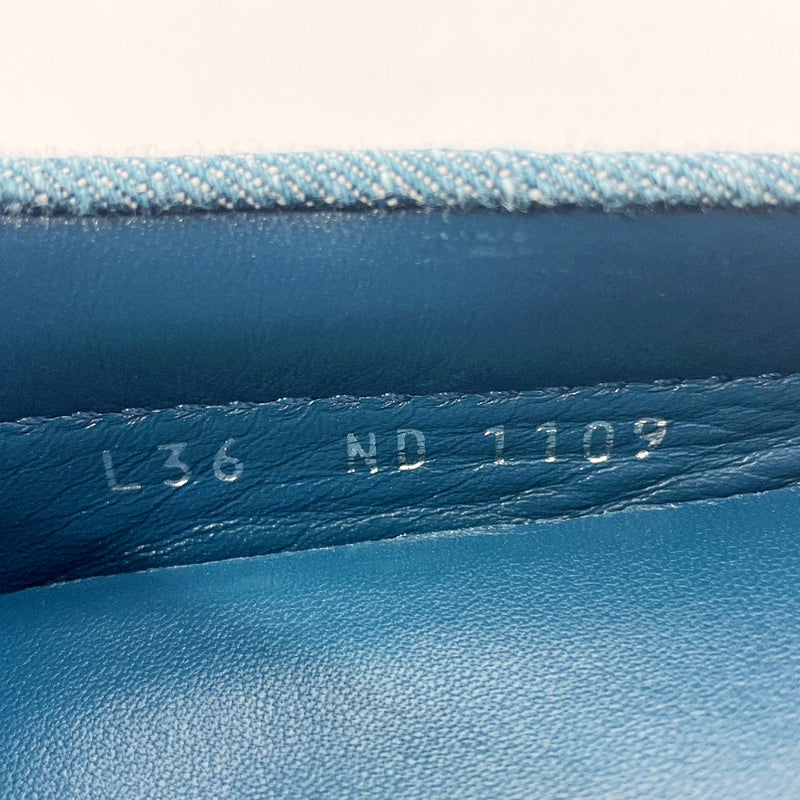 LOUIS VUITTON loafers 1A65Y1 gloria line Monogram denim blue Women Used