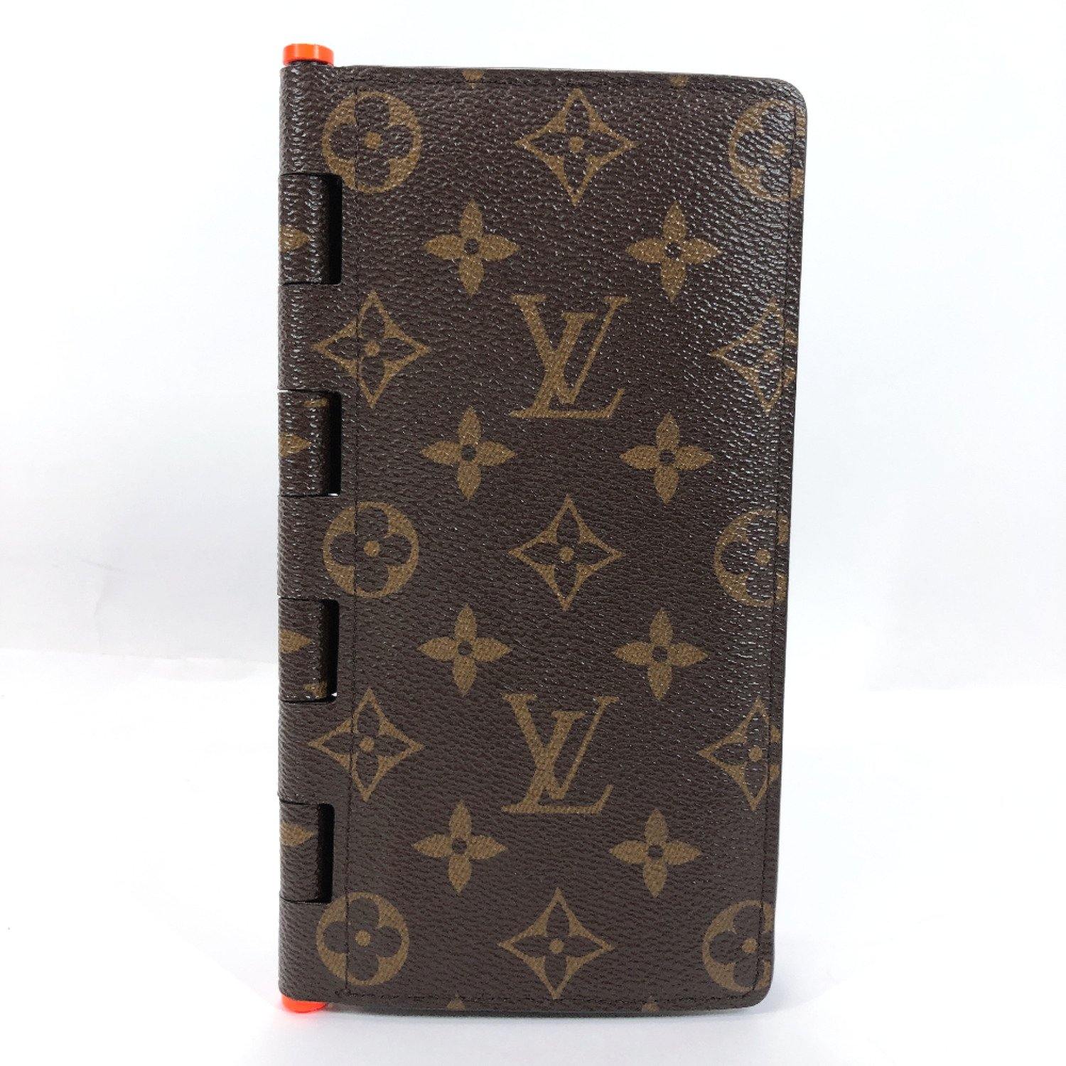 NEW Louis Vuitton Virgil Abloh Hinge Wallet M67450 Orange Brown Monogram C