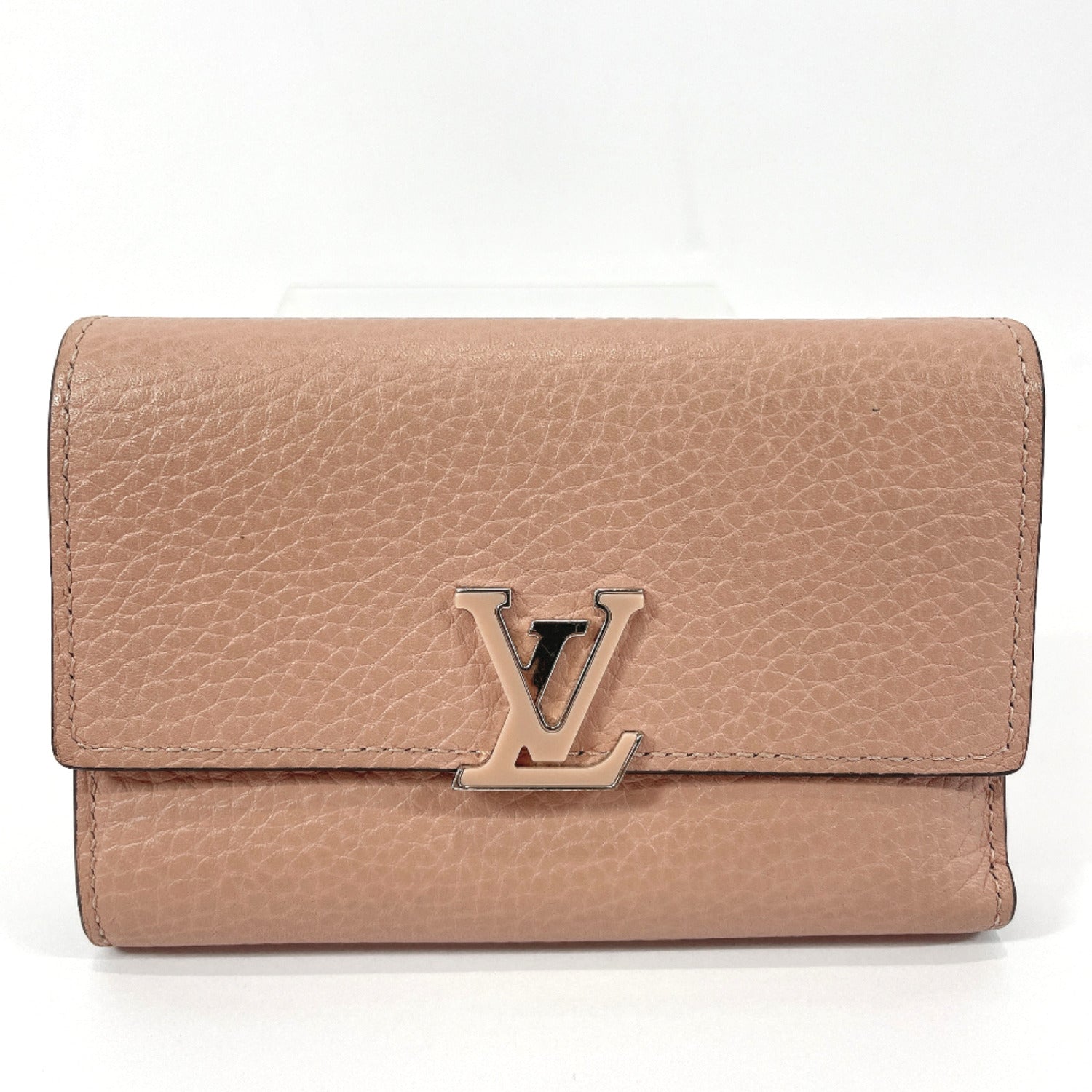 Authenticated Used Louis Vuitton Taurillon Portefeuil Capucines Compact  M62157 Trifold Wallet Ladies 