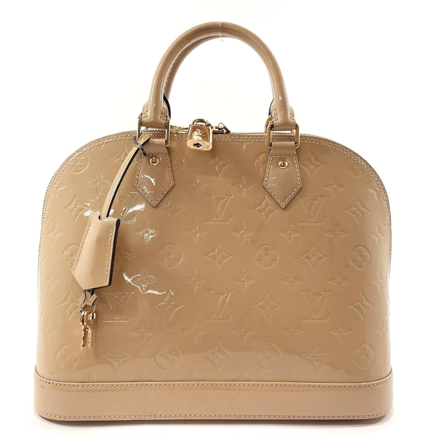 Louis Vuitton Beige Vernis Patent Leather Monogram Alma PM Bag For