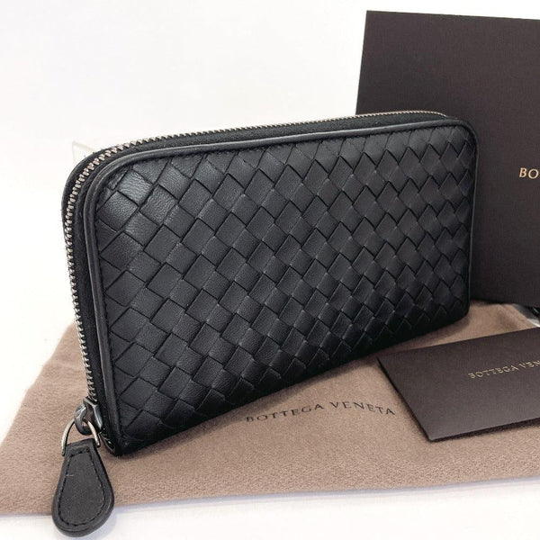 BOTTEGAVENETA purse 114076 V001N Intrecciato leather Black mens Used - JP-BRANDS.com