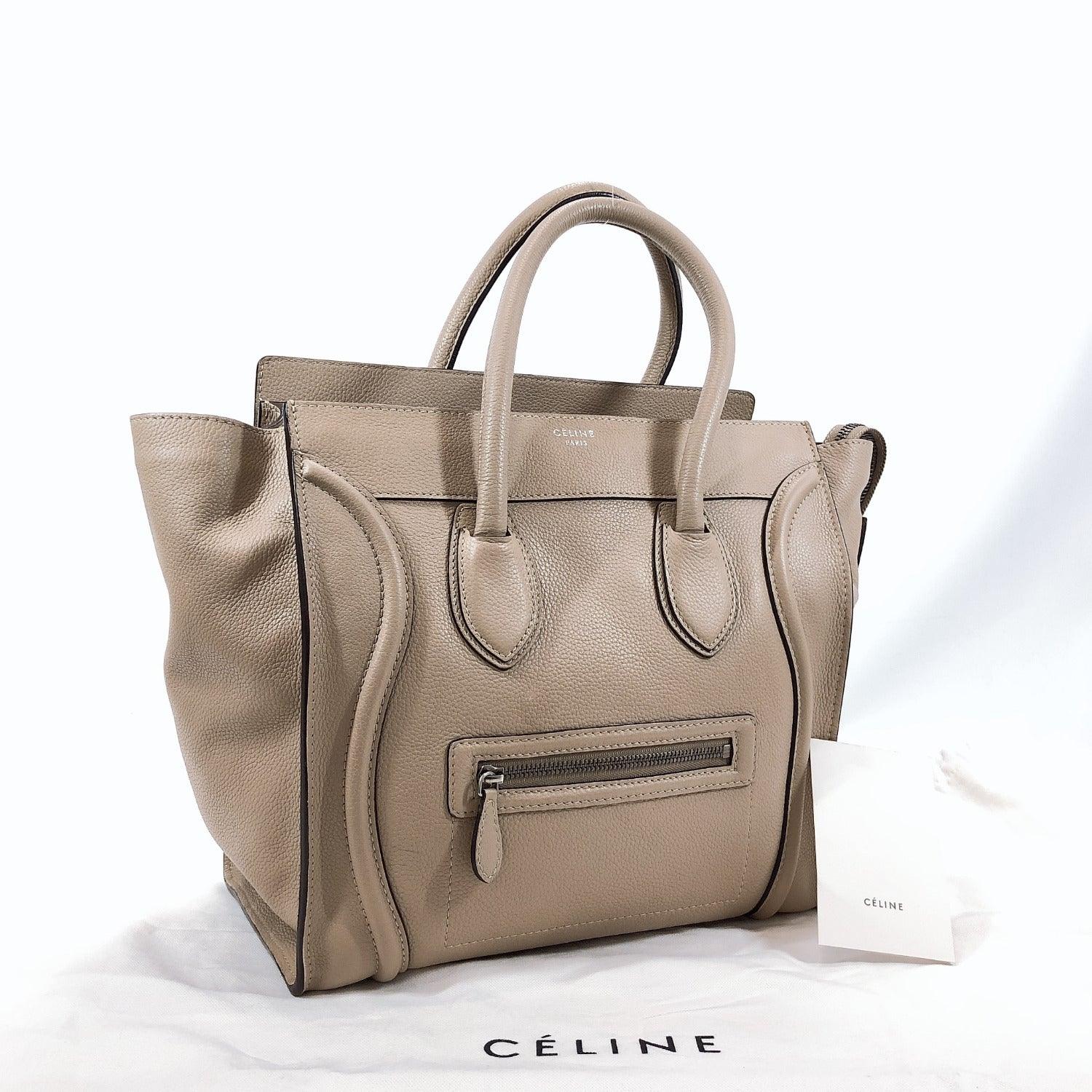 Celine Micro Luggage Tote in Brown, Women's