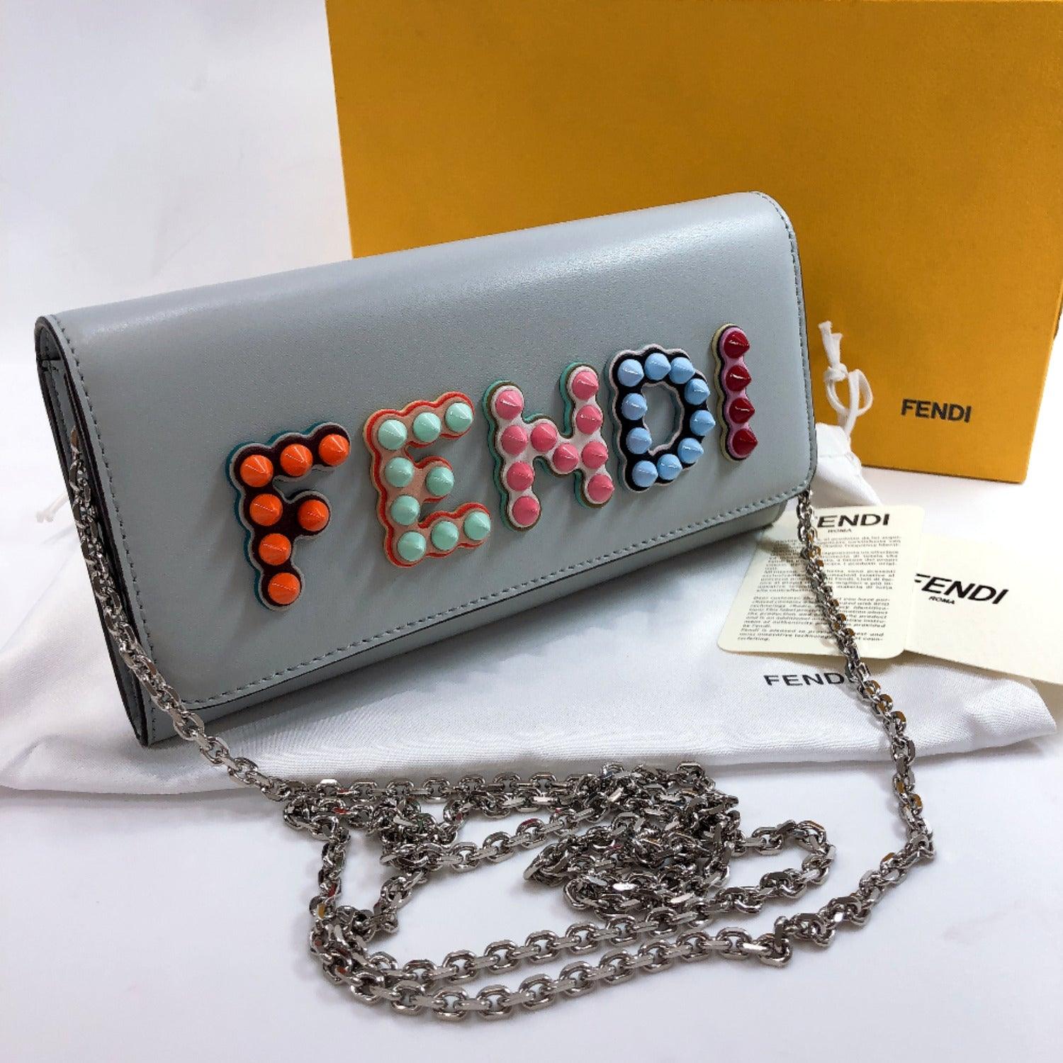 Fendi Baguette Leather Wallet on Chain