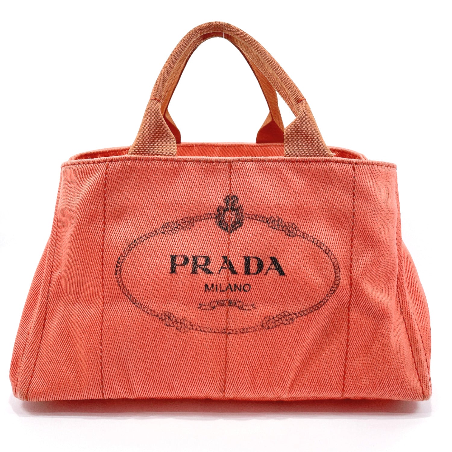 PRADA Tote Bag Canapa L canvas Orange Women Used –