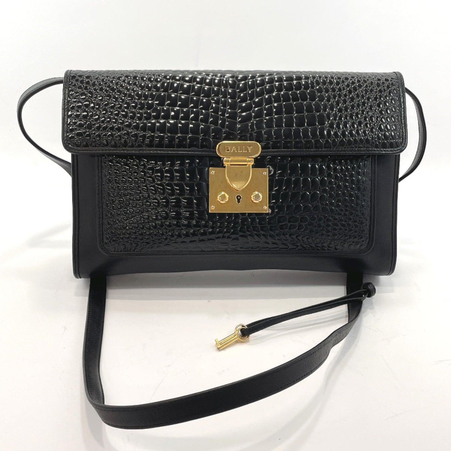 Bally Vintage Leather Black Crossbody Bag 