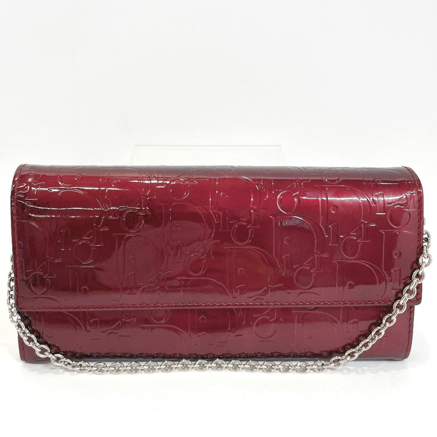 M63307 Louis Vuitton 2019 Cherrywood Chain Wallet Patent Leather-Red