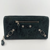 BALENCIAGA purse Zip Around City leather/SilverHardware green Women Used - JP-BRANDS.com