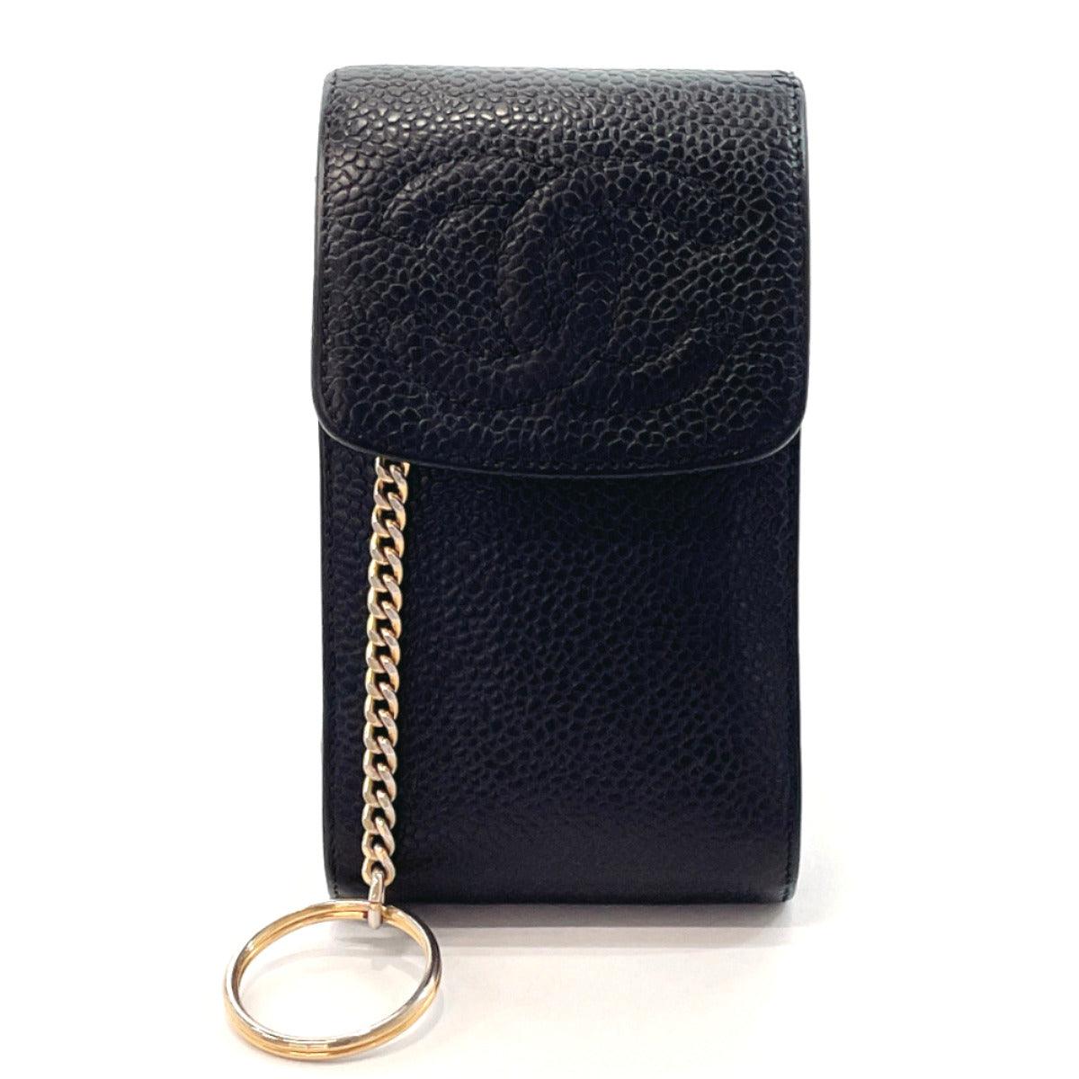 Chanel Vintage Chanel Black Caviar Leather IPhone Cigarette Case