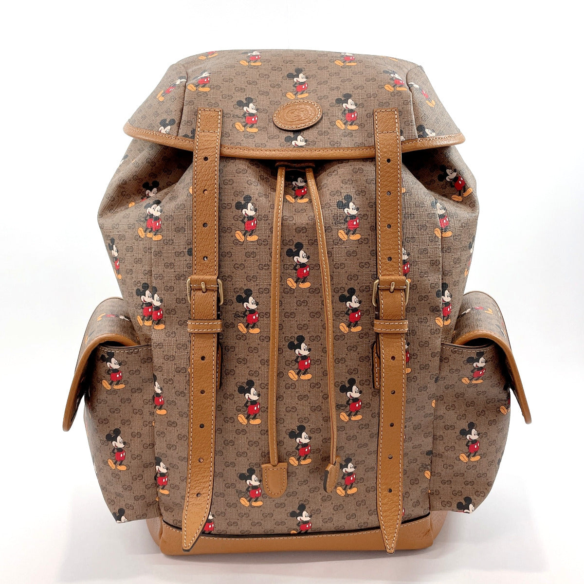 GUCCI Backpack Daypack 603898 Mickey backpack GG Supreme Canvas Brown  unisex Used