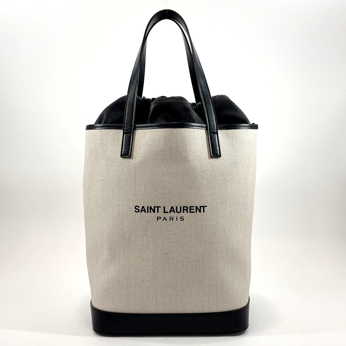 Saint Laurent Paris Tote Bag 551595 Teddy Tote Canvas/Leather White Women used