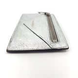 BALENCIAGA Card Case 499208 Fragment case leather Silver Women Used