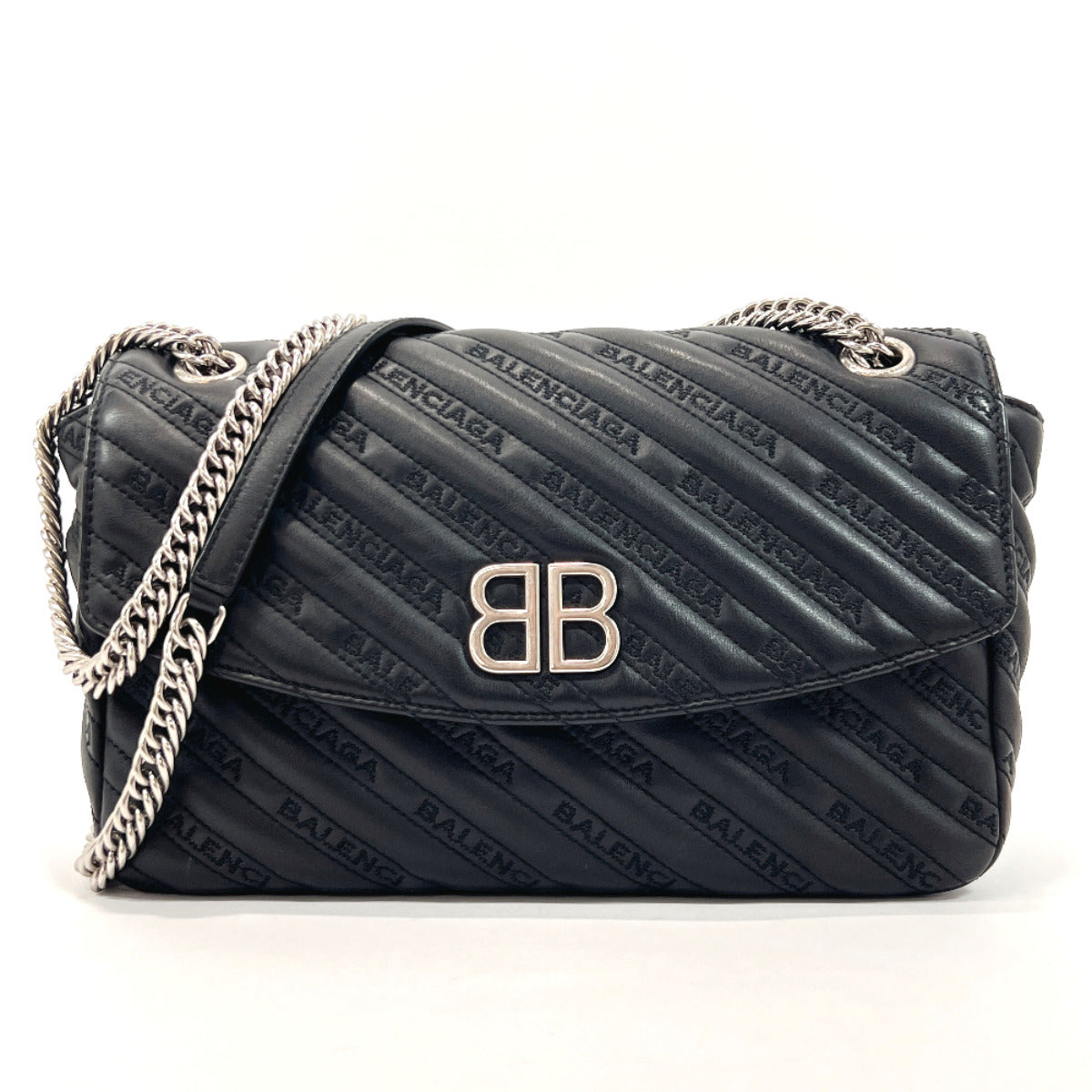 Balenciaga Black Medium BB Round Chain Bag Balenciaga