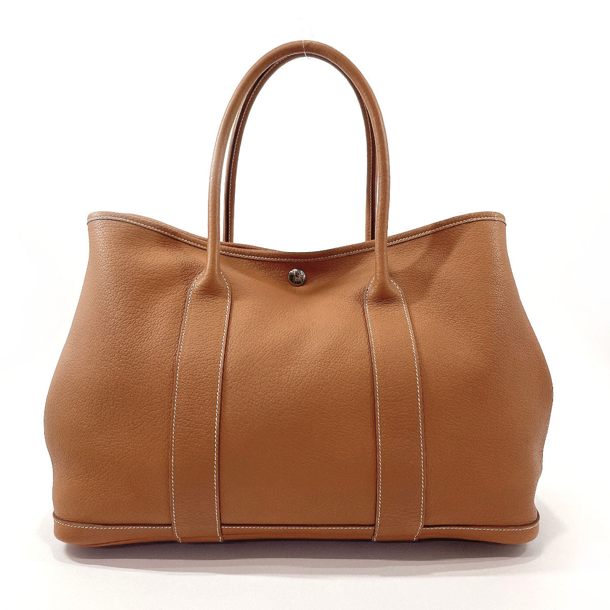 HERMES Tote Bag Garden party PM Negonda Brown □LCarved seal Women