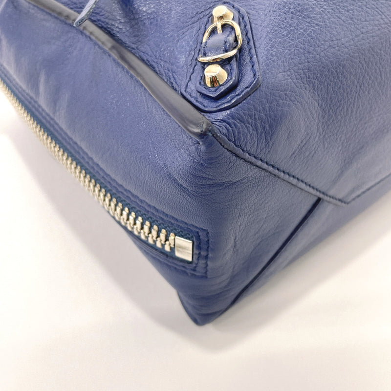 BALENCIAGA Handbag 370926 paper mini A6 leather blue Women Used