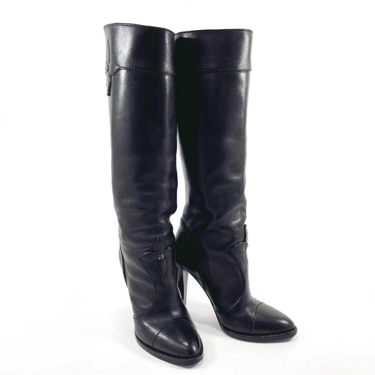 massefylde vil gøre jug LOUIS VUITTON boots Knee-high boots Monogram flower leather Black Wome –  JP-BRANDS.com