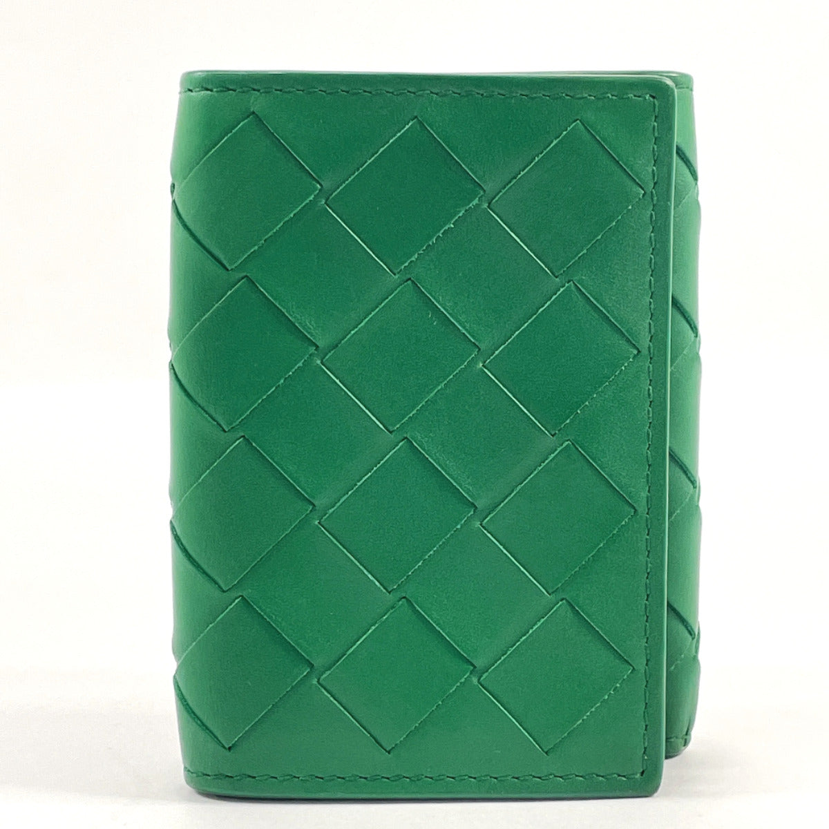 Bottega Veneta Intrecciato Green Leather Folding Crossbody Bag